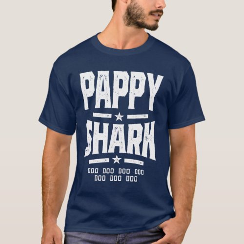 Mens Retro Vintage Pappy Shark Tee Funny Birthday