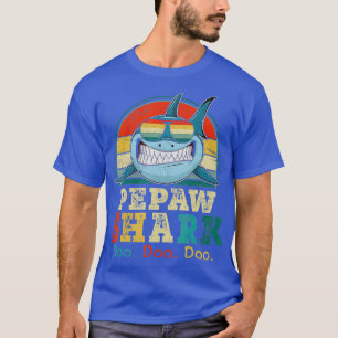 Mens Retro Vintage Pepaw Shark Funny Family for T-Shirt