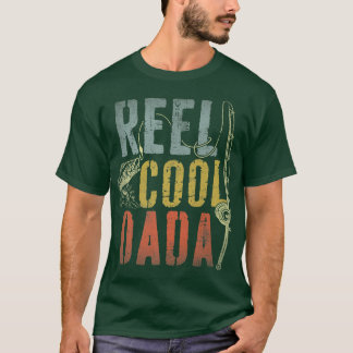 Mens Retro Vintage Reel Cool Dada Fishing Fathers  T-Shirt