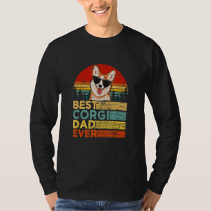 Mens Retro Vintage Sunset Best Corgi Dad Ever Fath T-Shirt