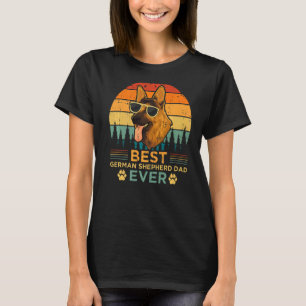 Mens Retro Vintage Sunset Best German Shepherd Dad T-Shirt