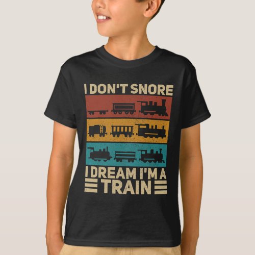 Mens Retro Wagon Train Lover Model Railroad Conduc T_Shirt