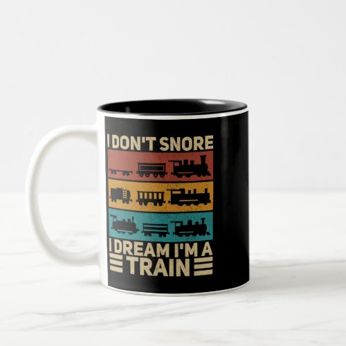 Mens Retro Wagon Train Lover Model Railroad Conduc Two_Tone Coffee Mug