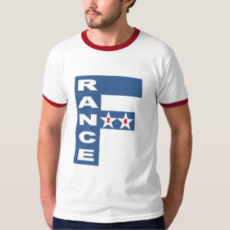 Men's Ringer T-Shirt  white red  FRANCE  26
