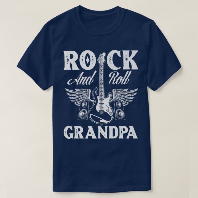 Mens Rock and Roll Grandpa Guitar Player Gift Gran T-Shirt (Design Front)
