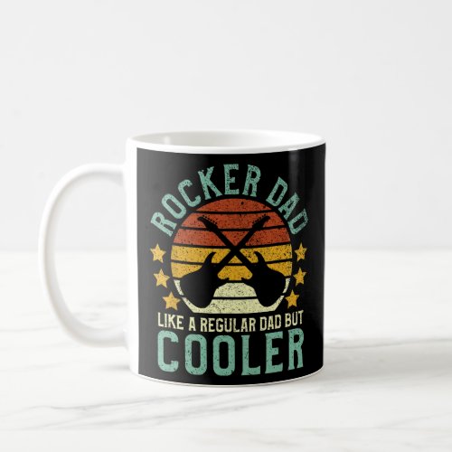 Mens Rocker Dad  Funny Rock and Roll Lover Guitari Coffee Mug