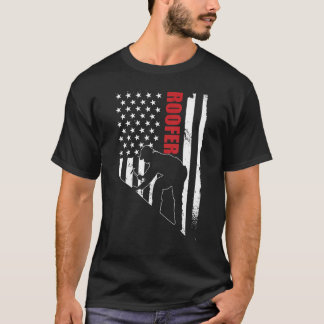 Mens Roofer American Flag Roofing Apparel Roofing T-Shirt