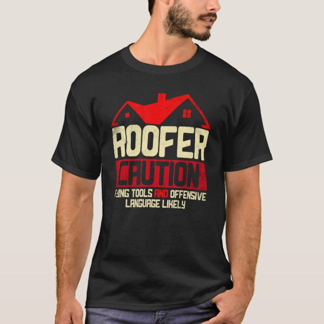 Mens Roofer Mens Roofing  Roofer T-Shirt (Front)