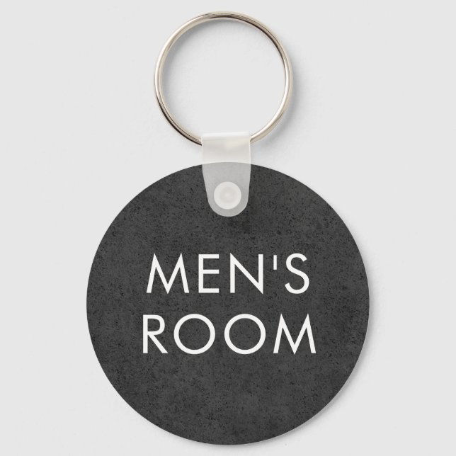 Men's room bathroom keychain - urban concrete (Front)