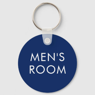 Men's room restroom keychain - dark blue