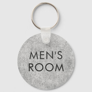 Men's room restroom keychain - urban concrete