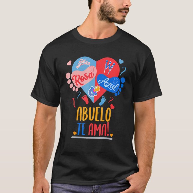 Mens Rosa Azul Abuelo te Ama Gender Reveal T-Shirt (Front)