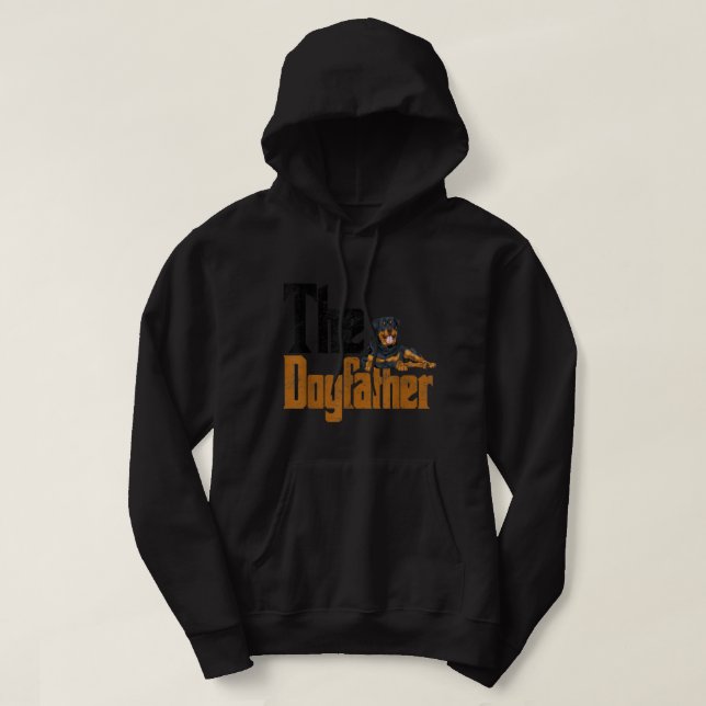 Mens Rottweiler Dog Dad Dogfather Dogs Daddy Fathe Hoodie (Design Front)