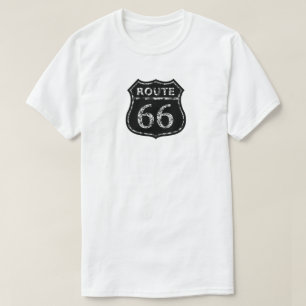 Men's ROUTE 66 BLACK GRUNGE SIGN Ringer T-Shirt