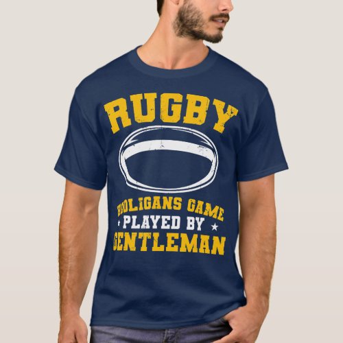 Mens Rugby A Hooligans Game Funny Rugby  T_Shirt