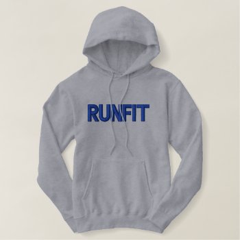 Men's "runfit" Embroidered Pullover Hoodie by CKGIFTS at Zazzle