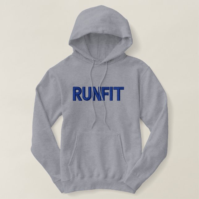 Men's "RUNFIT" Embroidered Pullover Hoodie (Design Front)