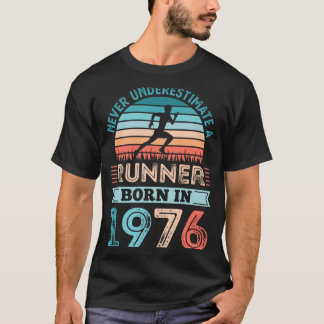 Mens Runner Born In 1976 50th Birthday Running T-Shirt