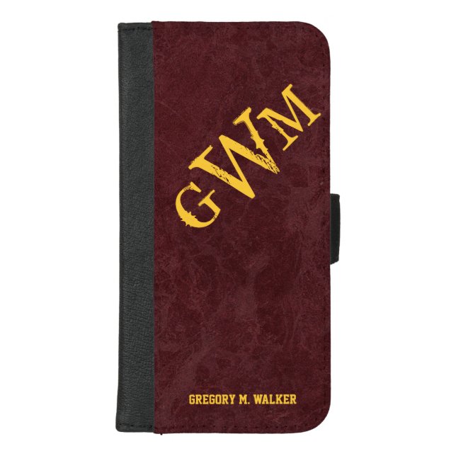 Mens Rustic Country Western Monogram iPhone Wallet Case (Front)