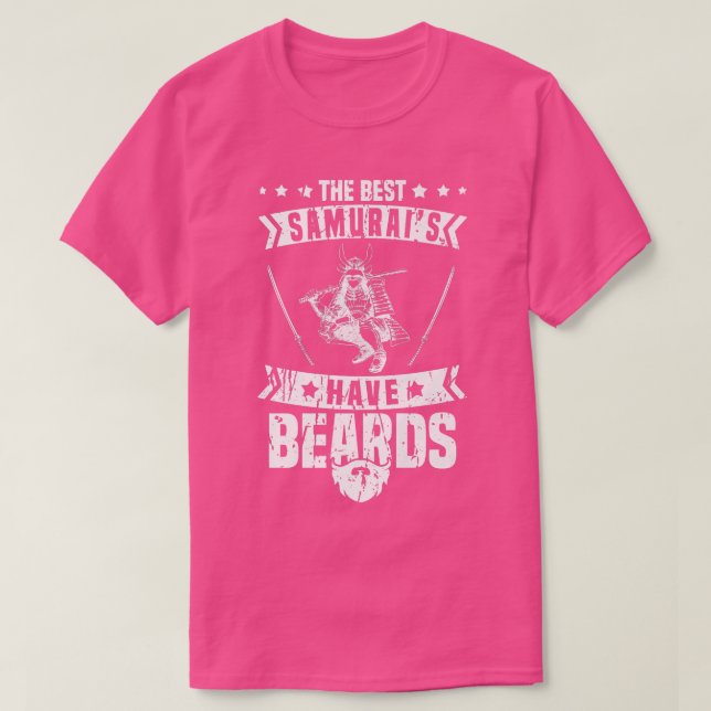 Mens Samurai Warrior Beard  Sword Art Japanese Fig T-Shirt (Design Front)