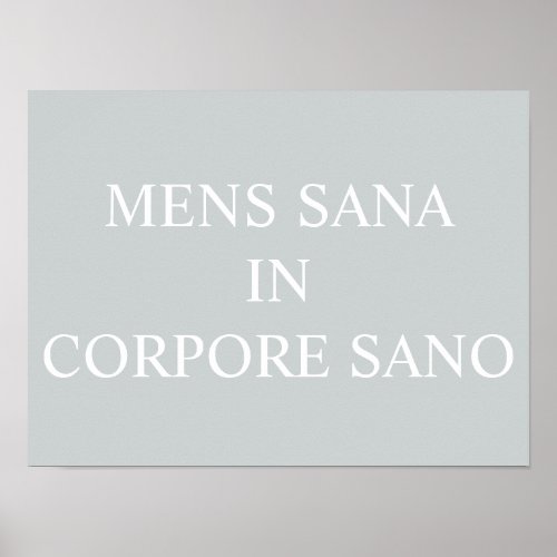 Mens Sana In Corpore Sano Print _ Grey