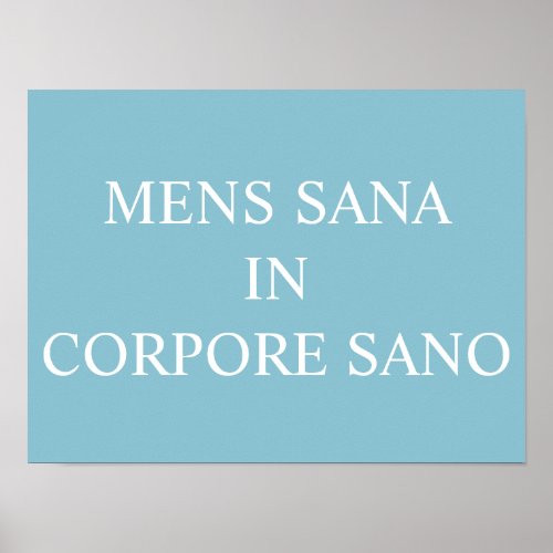 Mens Sana In Corpore Sano Print _ Turquoise