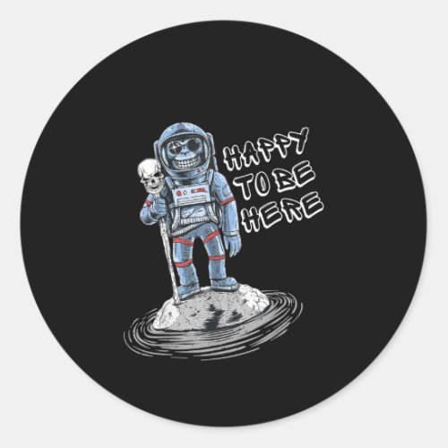 Mens Sarcastic Monkey Astronaut Social Distancing Classic Round Sticker