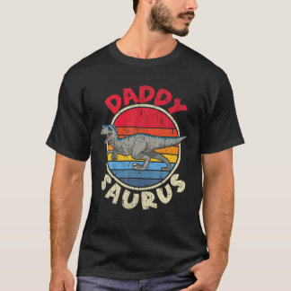Mens Saurus Daddy I Velociraptor I Family Matching T-Shirt