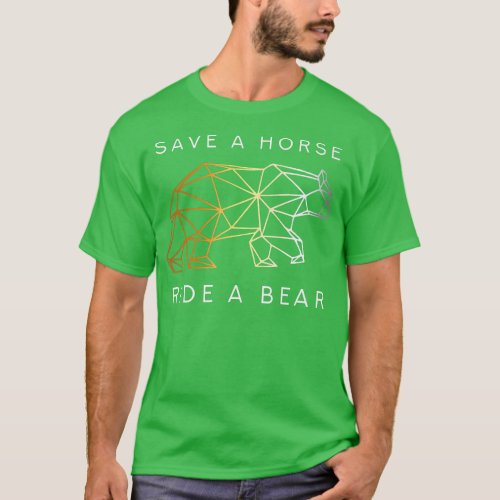 Mens Save a horse ride a bear Gay Bear Premium  T_Shirt