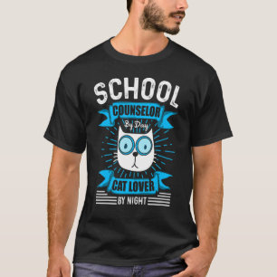 Mens School Counselor By Day Cat By Night Student T-Shirt