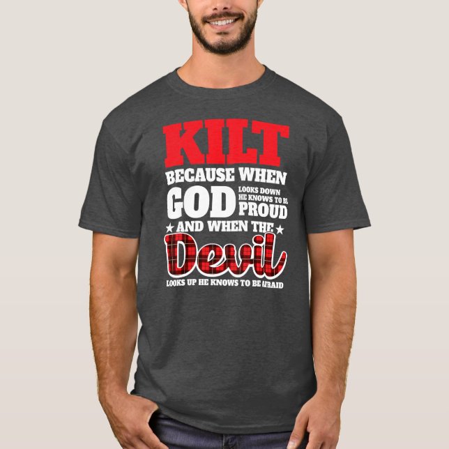 Mens Scottish Kilt Scotsman Kilts  T-Shirt (Front)