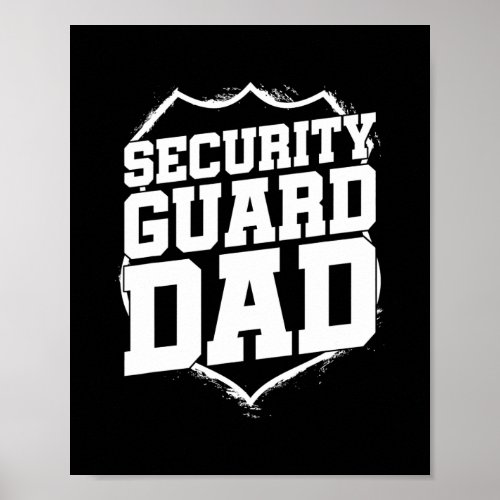 Mens Security Guard Dad Purple Line Watchman Poster