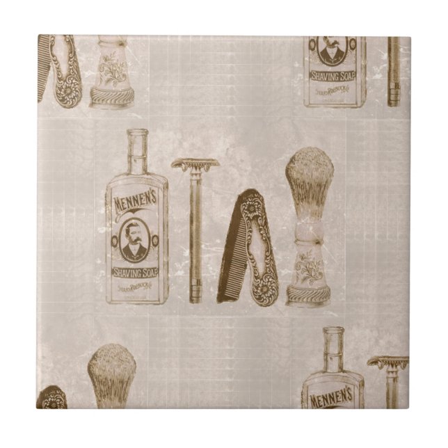 mens shaving ceramic tile (Front)