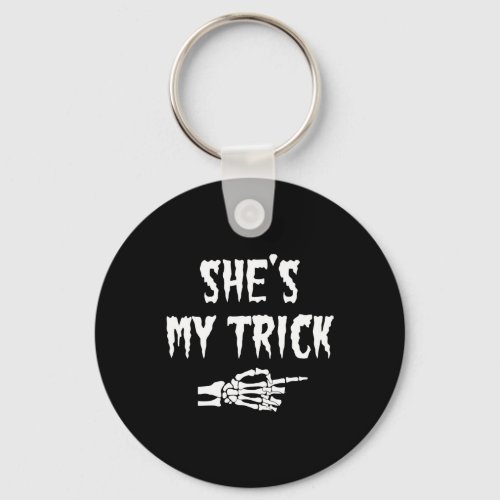 Mens SheS My Trick Matching Couples Halloween Keychain