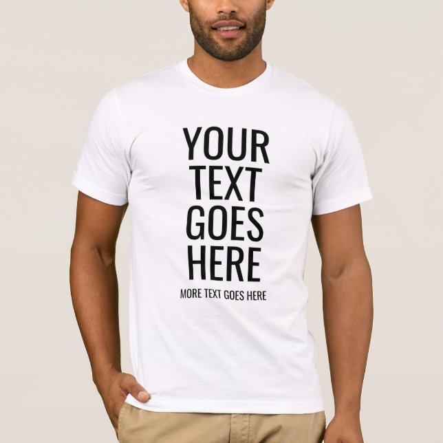 Mens Short Sleeve Elegant Modern Big Font White T-Shirt (Front)