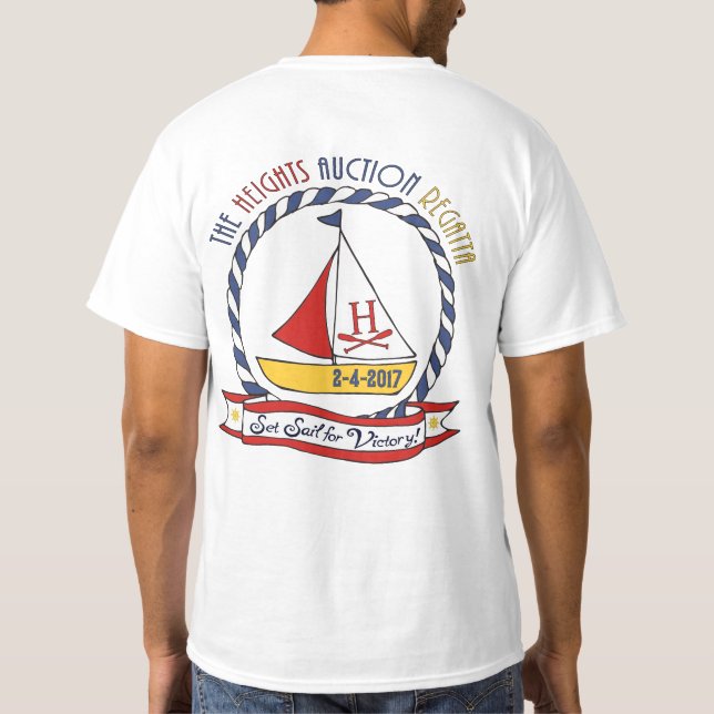 Men's Short-Sleeved White Heights Regatta T-Shirt (Back)