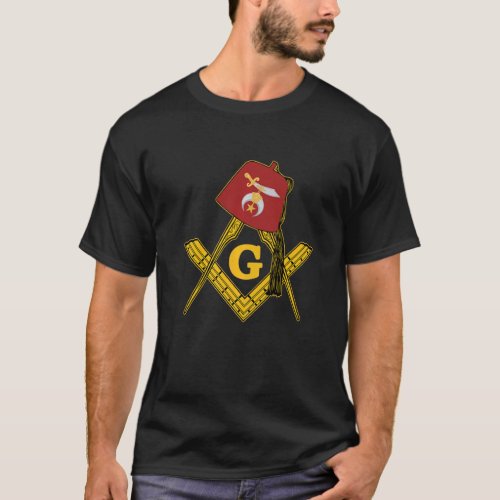 Mens Shriner Fez Mason Compass Noble Mystic Shrine T_Shirt