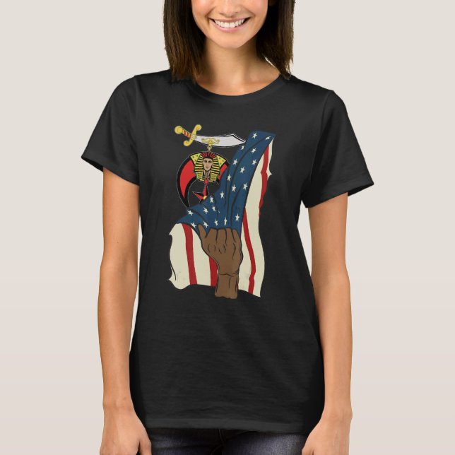 Mens Shriner Mason Real Pull Us Flag 4th July Fath T-Shirt (Front)