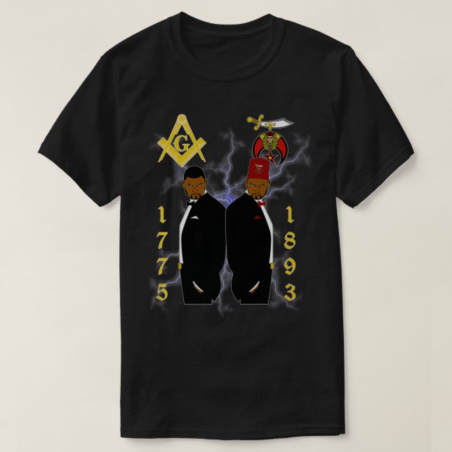 Mens Shriners 1893 Masons 1775 Shrine PHA Mason Fa T-Shirt (Design Front)