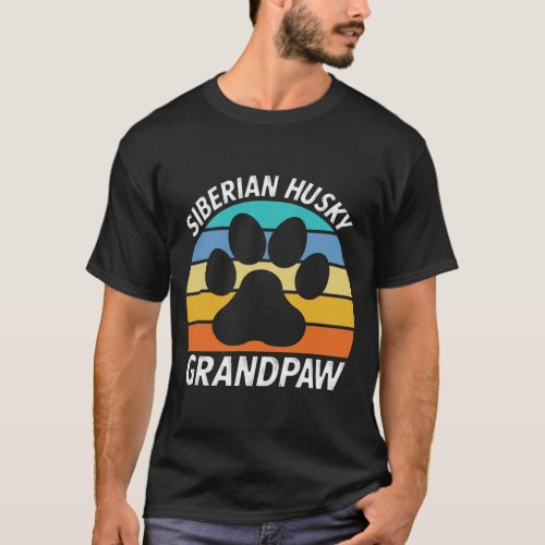 Mens Siberian Husky Grandpa Funny Husky Dog Lover T_Shirt