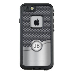 Men's Silver and Gray Metallic with Monogram LifeProof FRĒ iPhone 6/6s Case