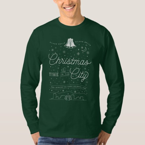 Mens Silver Bells Christmas Long_Sleeve Shirt
