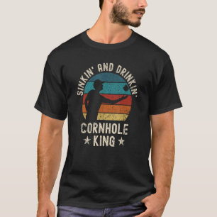 Mens Sinking And Drinking Cornhole King Summer C T-Shirt