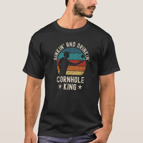 Mens Sinking And Drinking Cornhole King Summer  Co T_Shirt