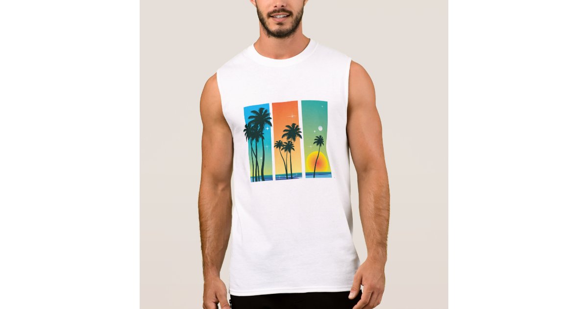 Men's Sleeveless T-Shirt - Tropical Graphic | Zazzle