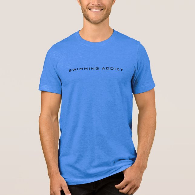 Men's Slim T-Shirt | Swimming Addict Tri-Blend Shirt (Front)