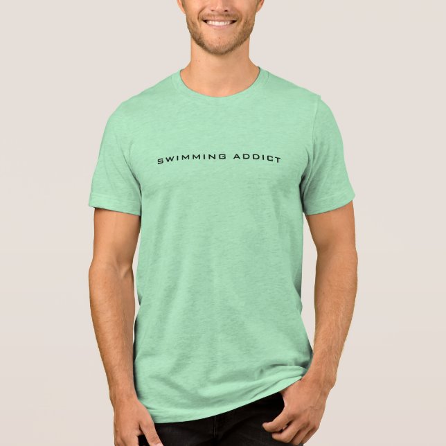 Men's Slim T-Shirt | Swimming Addict Tri-Blend Shirt (Front)