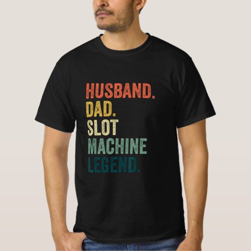 Mens Slot Machine Funny Gambling Vintage Retro Cas T_Shirt