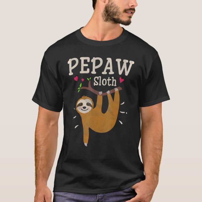 Mens   Sloth Graphic Humor Zoo Animal   Pepaw T-Shirt (Front)