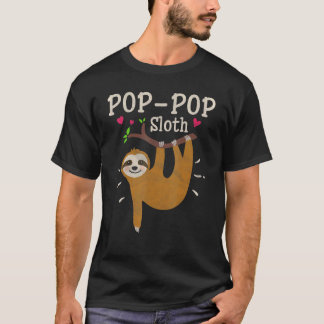 Mens Sloth Graphic Humor Zoo Animal Pop-Pop T-Shirt